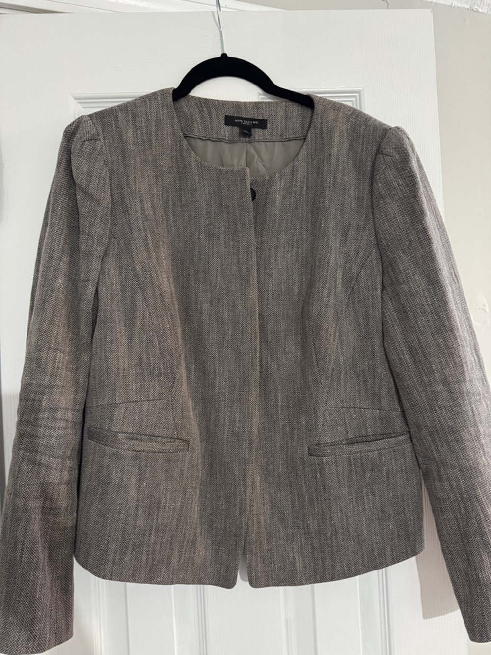 Ann Taylor Textured Collarless Blazer